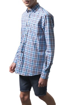 Camisa Klout Madras Azul para Homem