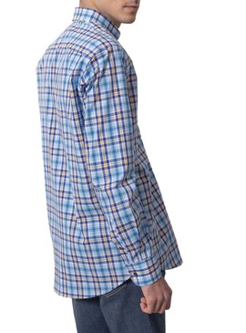 Camisa Klout Madras Azul para Homem