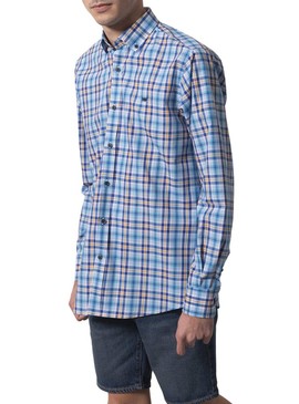 Camisa Klout Madras Azul para Homem