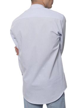 Camisa Klout Polera MilListras Azul y Branco Homem