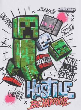 T-Shirt Name It x Minecraft Branco para Menino