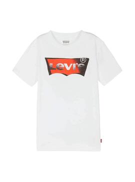 T-Shirt Levis Batwing Spray Branco para Menino