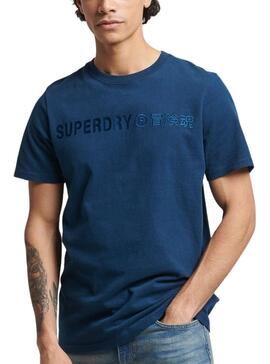 T-Shirt Superdry Vintage Corp Logo Azul Homem