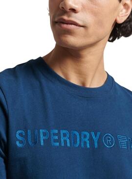 T-Shirt Superdry Vintage Corp Logo Azul Homem