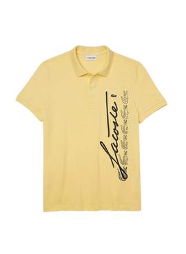Polo Lacoste Regular Fit Amarelo para Homem