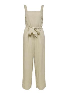 Jumpsuit Only Mistura De Linho Bege para Mulher