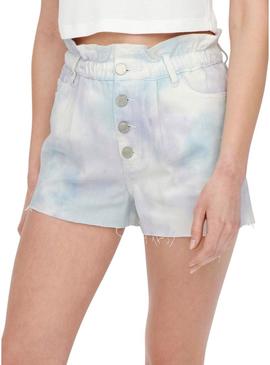 Short Jeans Only Cuba Tie Dye Multi para Mulher