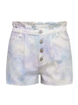 Short Jeans Only Cuba Tie Dye Multi para Mulher