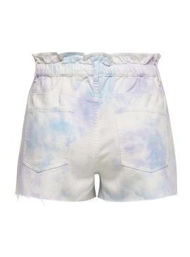 Short Jeans Only Cuba Tie Dye Multi para Mulher