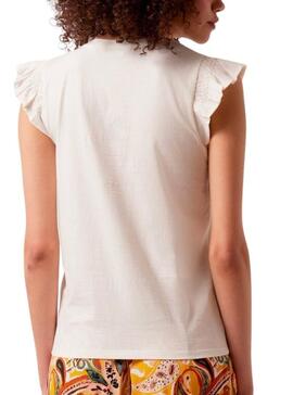 T-Shirt Naf Naf Ilustración Branco para Mulher