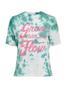T-Shirt Only Tania Tie Dye Verde para Mulher