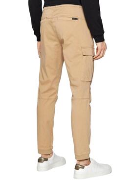 Calças Calvin Klein Skinny Cargo Bege Homem