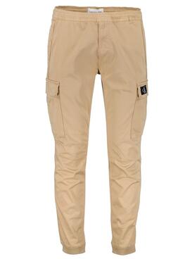 Calças Calvin Klein Skinny Cargo Bege Homem