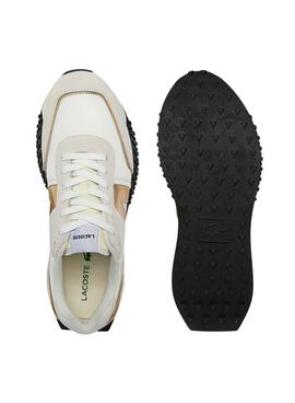 Sapatilhas Lacoste L Spin Brancos e Gold Homem
