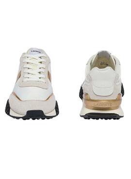 Sapatilhas Lacoste L Spin Brancos e Gold Homem