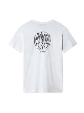 T-Shirt Napapijri Plan Branco para Homem