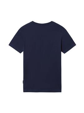T-Shirt Napapijri Quintino Azul Marinho Homem e Mulher