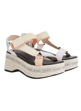 Sandálias Tommy Jeans Wedge Oxygen Multicolor