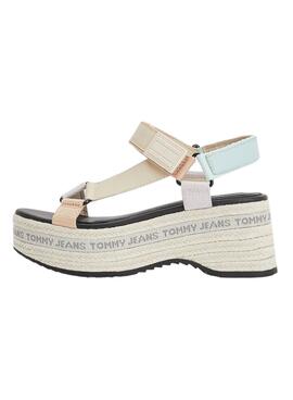 Sandálias Tommy Jeans Wedge Oxygen Multicolor