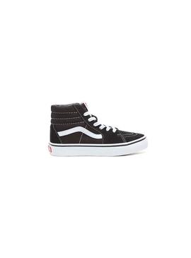Sapatilha Vans Sk8-Hi preta para meninos e meninas.