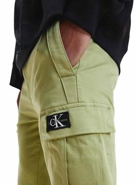 Calças Calvin Klein Cargo Verde Homem