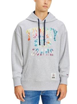 Sweat Tommy Jeans Tie Dye Cinza Homem