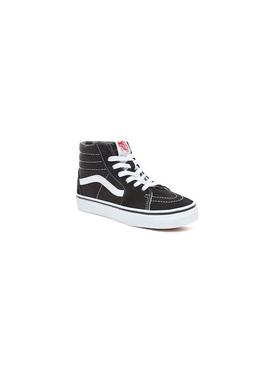 Sapatilha Vans Sk8-Hi preta para meninos e meninas.