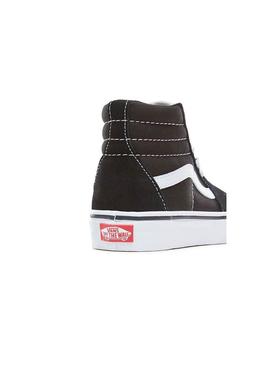 Sapatilha Vans Sk8-Hi preta para meninos e meninas.