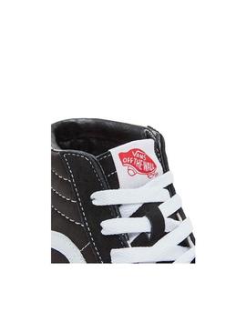 Sapatilha Vans Sk8-Hi preta para meninos e meninas.