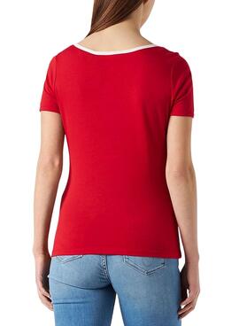 T-Shirt Naf Naf Letras Vermelho para Mulher