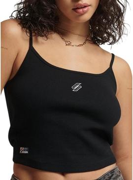 T-Shirt Superdry Code Tirantes Preto para Mulher