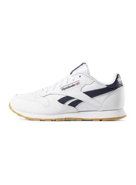 Sapatilhas Reebok Classic Couro Branco Azul Marinh