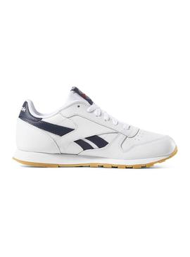 Sapatilhas Reebok Classic Couro Branco Azul Marinh