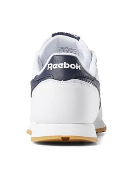 Sapatilhas Reebok Classic Couro Branco Azul Marinh