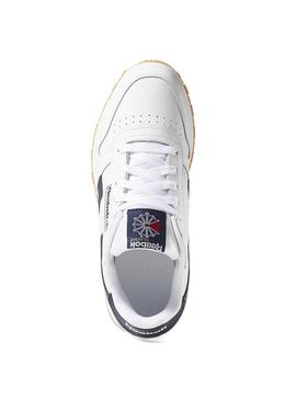 Sapatilhas Reebok Classic Couro Branco Azul Marinh