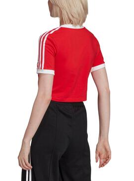 T-Shirt Adidas Cropped Vermelho para Mulher