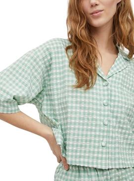 Camisa Vila Gingsie 2/4 Turquesa Mulher