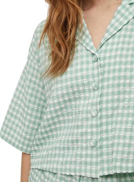 Camisa Vila Gingsie 2/4 Turquesa Mulher