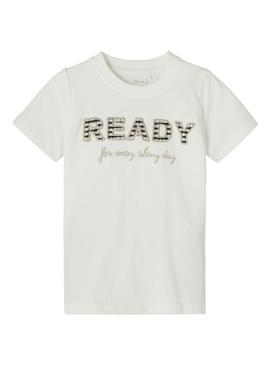 T-Shirt Name It Frido Ready Branco para Menina