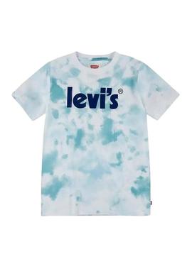 T-Shirt Levis Tie Dye Azul y Branco para Menino