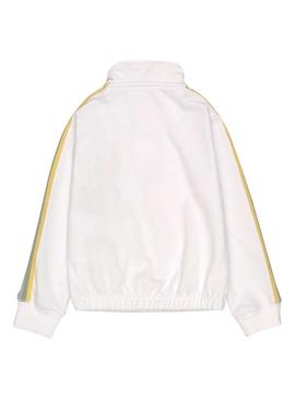 Sweat Levis Half Zip Logo Branco para Menina