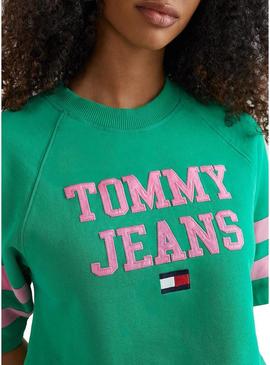 Sweat Tommy Jeans ABO POP Verde para Mulher