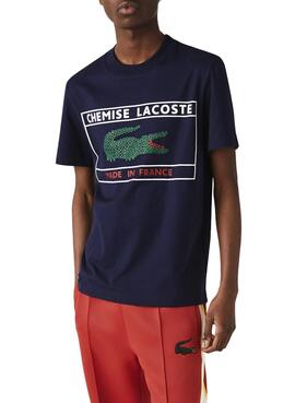 T-Shirt Lacoste Made in France Marina para Homem