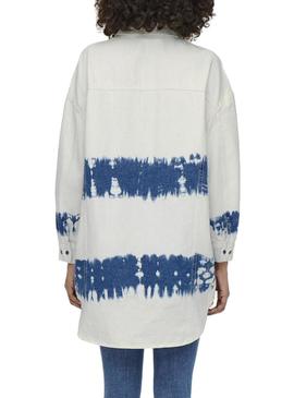 Camisa Denim Only Kasia Tie Dye Branco Mulher