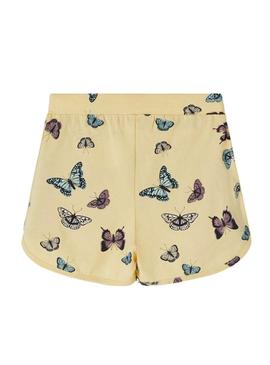 Shorts Name It Jia Borboleta Amarelo para Menina