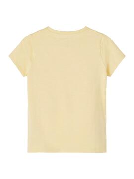 T-Shirt Name It Jesa Aloha Amarelo para Menina