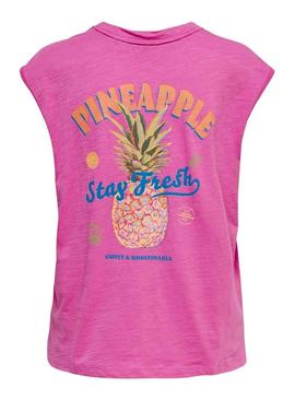 T-Shirt Only Banja Abacaxi Rosa para Garota