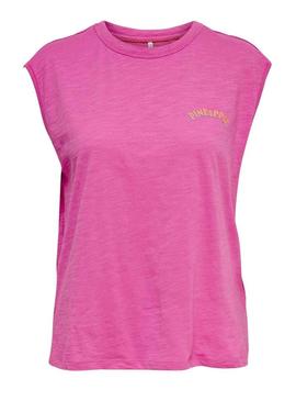 T-Shirt Only Banja Abacaxi Rosa para Garota