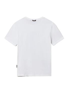 T-Shirt Napapijri S Turin Branco para Homem