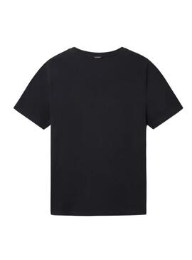 T-Shirt Napapijri S Turin Preto para Homem